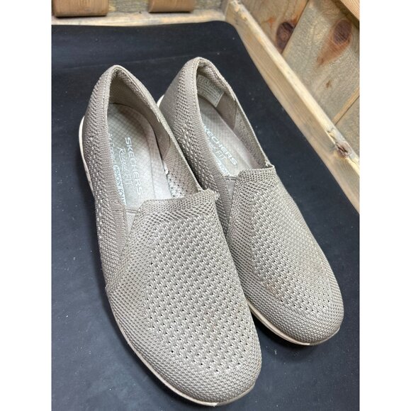 Skechers Womens Relaxed Fit Air-Cooled Memory Foam Slip-On Shoes Size 7 Taupe - Picture 2 of 8